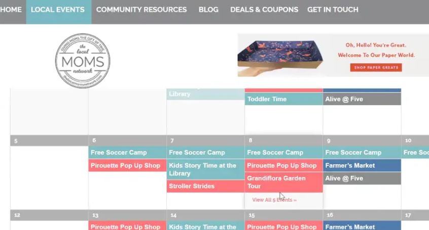 Using The Events Calendar